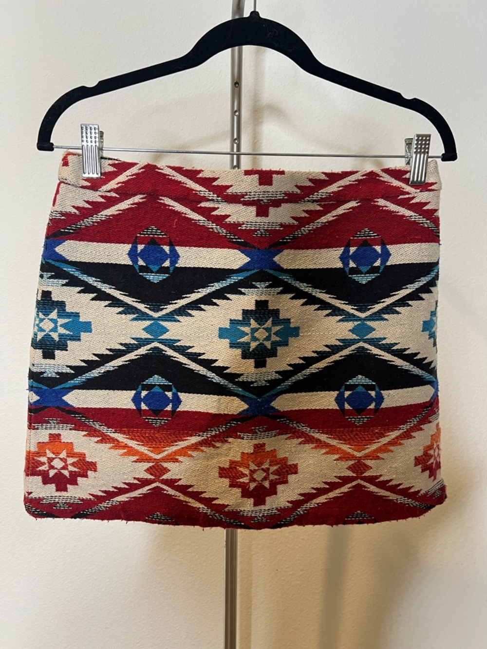 TopShop Tribal Southwest Pattern Mini Skirt in Red and Blue